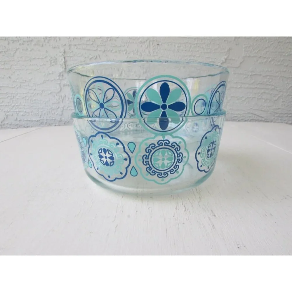 Lot Of 2 7inch Pyrex 1980s Mixing Bowl No Plastic Lids